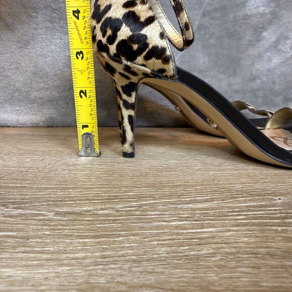 Sam Edelman Patti Open Toe Leopard Print Calf Hair High Heels Sandals Size 6 - Picture 11 of 13